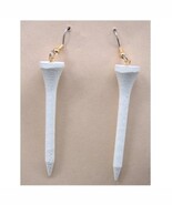 GOLF TEE EARRINGS - Wood Golfer Game Charm Novelty Funky Jewelry - $5.97