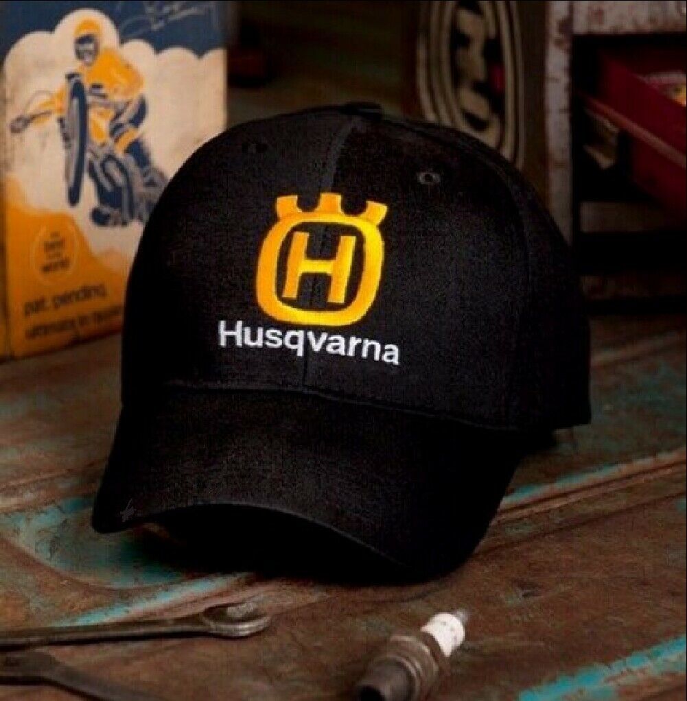 Husqvarna Black Logo Embroidered Cap Hat AHRMA Metro Racing - NEW FAST FREE SHIP