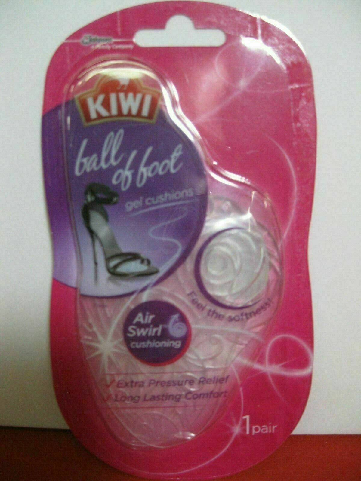 KIWI Women's Comfort Gel Cushions High-Heel Ball of Foot Pads - 1 Pair Air Swirl