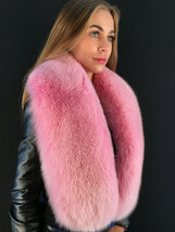 Arctic Fox Fur Strole 55' (140cm) Saga Furs Pink Scarf Collar Wrap image 4