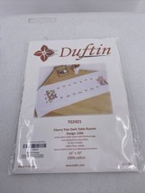 Duftin Cherry Tree Owls Table Runner Cross Stitch Kit #1396 Hungary 16x39” - $23.36