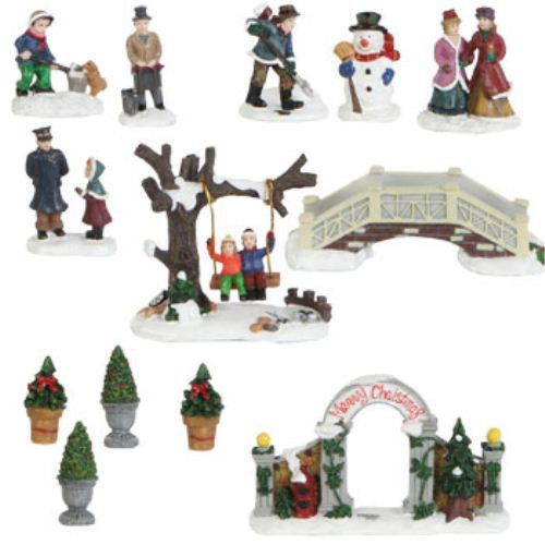 61pc Cobblestone Corners Christmas Village  Collection with Santa’s Toy Shop - $554.36