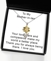 To My Mother in Law, Necklace For Mommy, Love Knot Sunflower Pendant Necklace  - $49.99