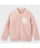 Girls  Zip-Up Sherpa Jacket with Front Pocket, Blush - XL - $14.85