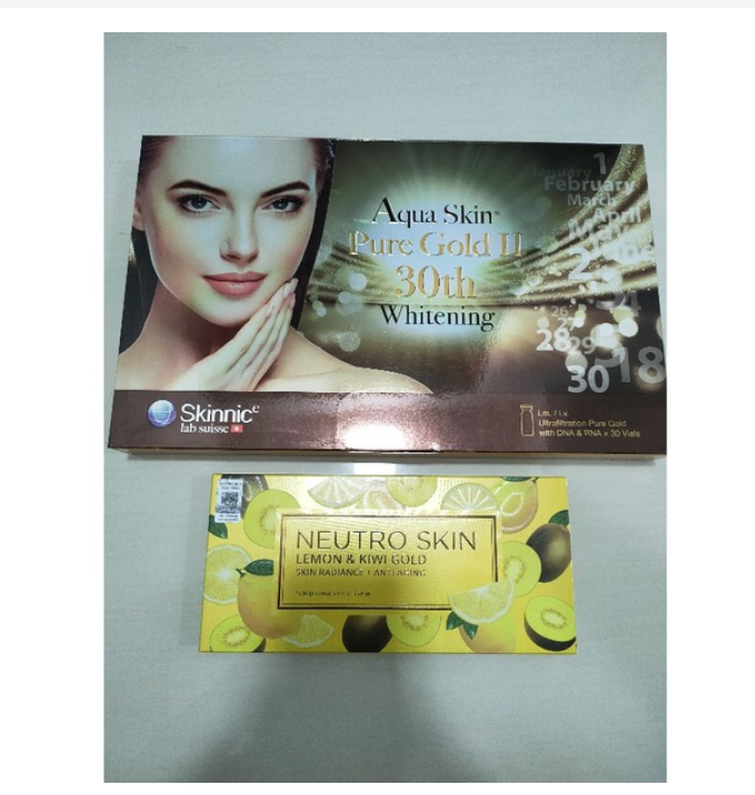 Combo Set Aqua Skin Pure Gold ii + Neutro Skin Vitamin C Collagen Free Shipping
