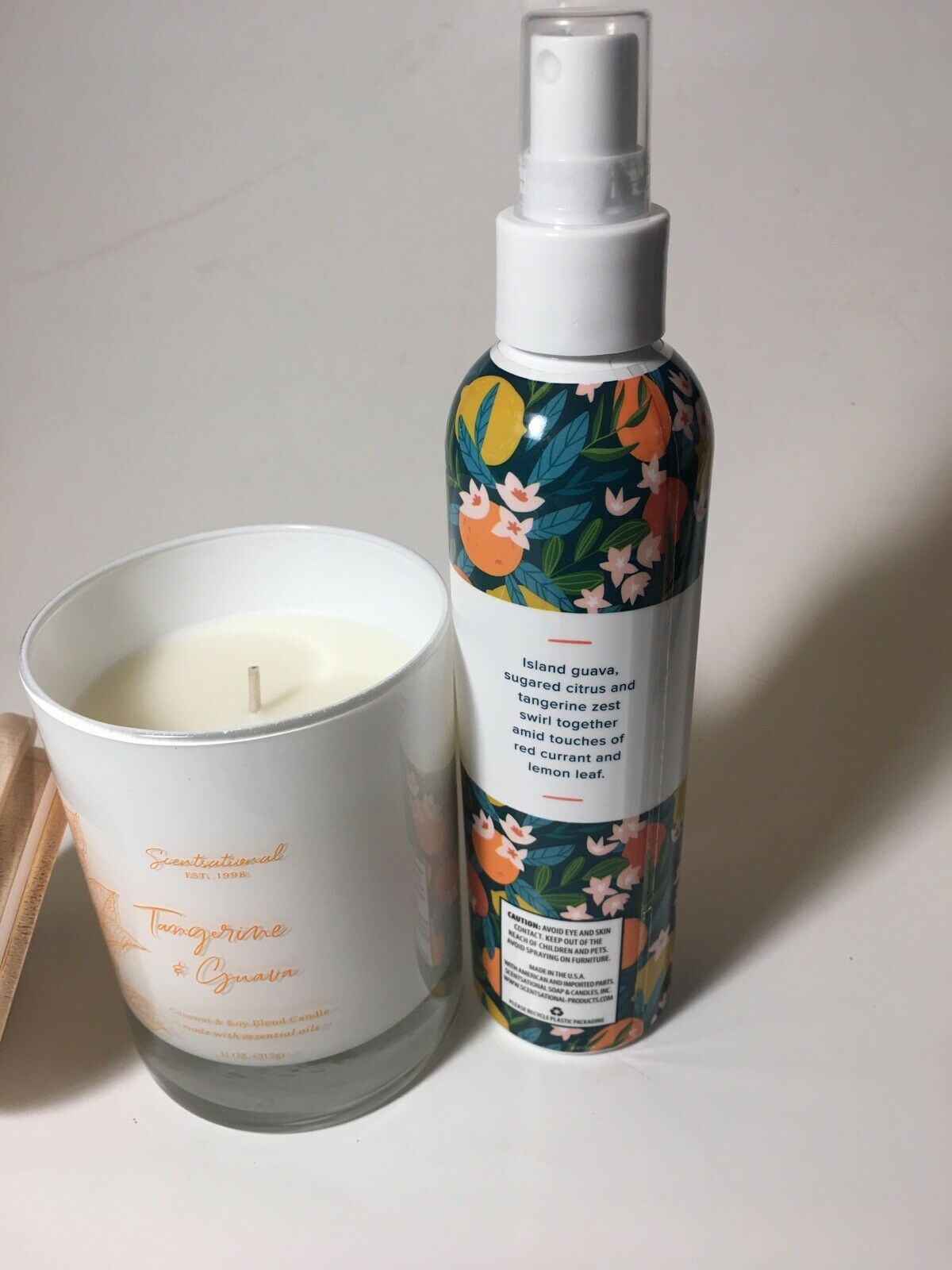 Scentsational Tangerine Guava 11oz Candle & Room Spray New! Candles