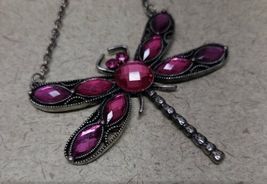 Large Pink Dragonfly Necklace Pendant image 3