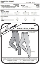 Sport Tights Capris Leggings Pants #406 Sewing Pattern (Pattern Only) gp406 - $6.00