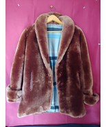 Mouton Dyed Lamb Fur Coat de Mode Par Moulieres Paris Vintage Town and T... - $169.32