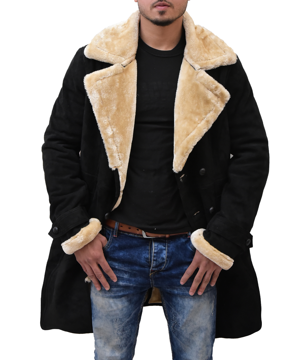 Youngblood Priest SuperFly Trevor Jackson Shearling Trench Outfits Coat ...