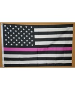 THIN PINK LINE 3&#39;x5&#39; FLAG BREAST CANCER SUPPORT BANNER SURVIVORS - $7.99