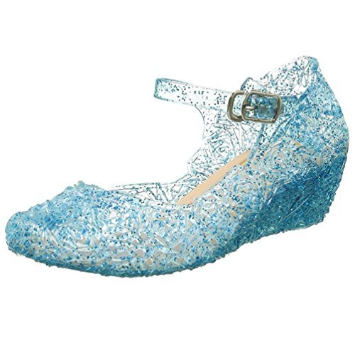 CQDY Blue Girl’s Princess Shoes Cinderella Elsa Frozen Toddler Cosplay