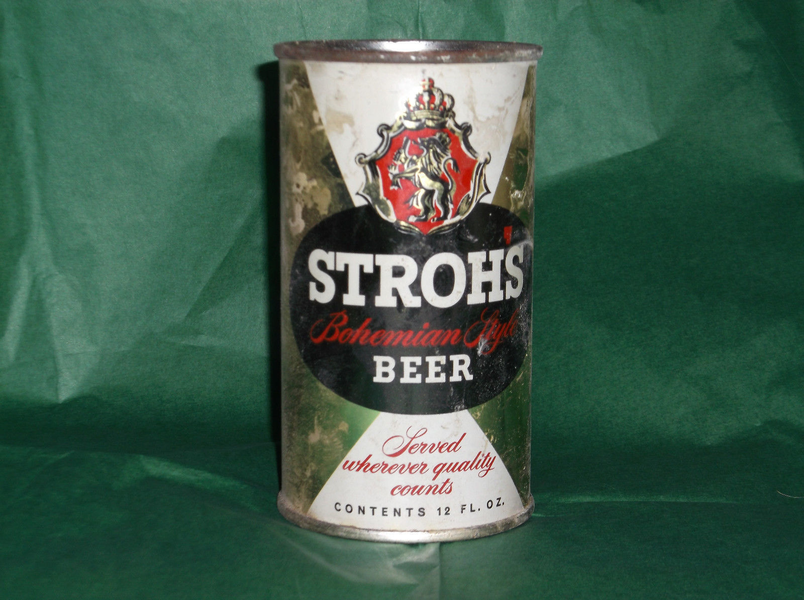 Vintage Stroh's Bohemian Style Keglined Detroit Michigan Flat Top Beer