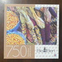MB Big Ben 750 Piece Jigsaw Puzzle - Colorful Corn - 20” x 27” Excellent Conditn - $9.75