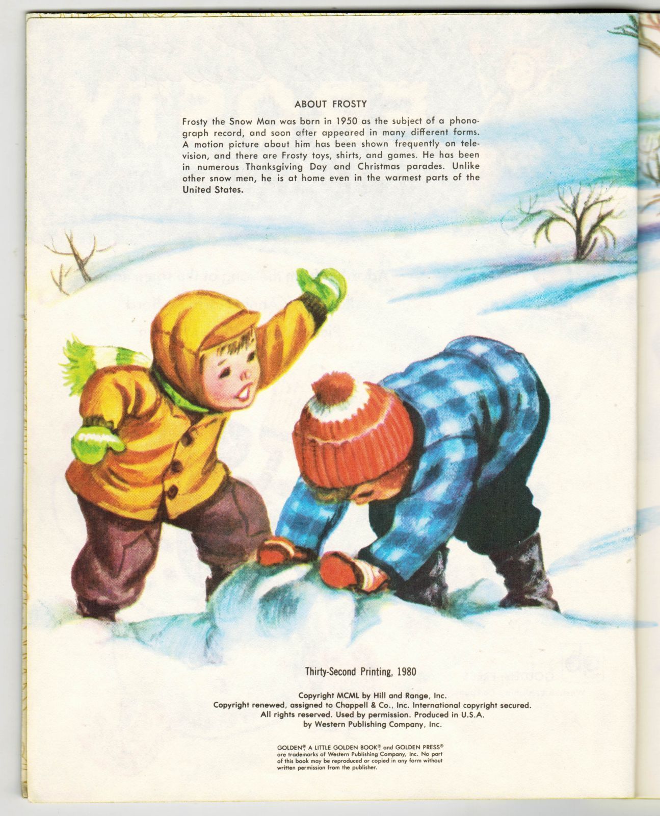 1980 Frosty The Snow Man Snowman Annie North Bedford HC Little Golden ...