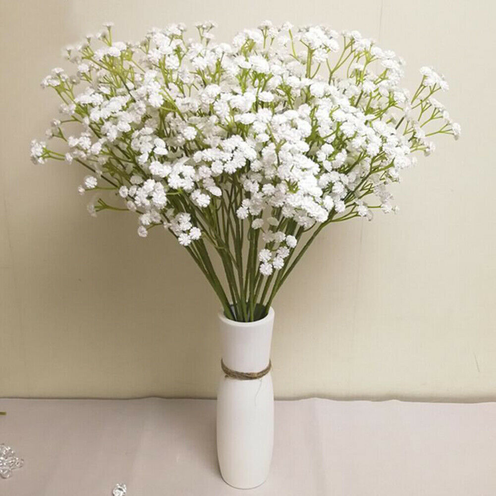 10pcs of artificial fake baby's breath full of stars silk bouquet bride ...