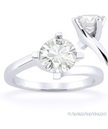 Round Cut Forever Brilliant Moissanite 14k White Gold Solitaire Engagement Ring - $626.99 - $2,070.99