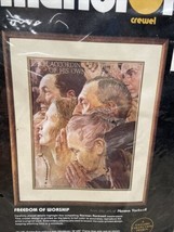 Dimension Norman Rockwell Freedom of Worship Crewel kit 14X18 NEW SEALED - $12.97