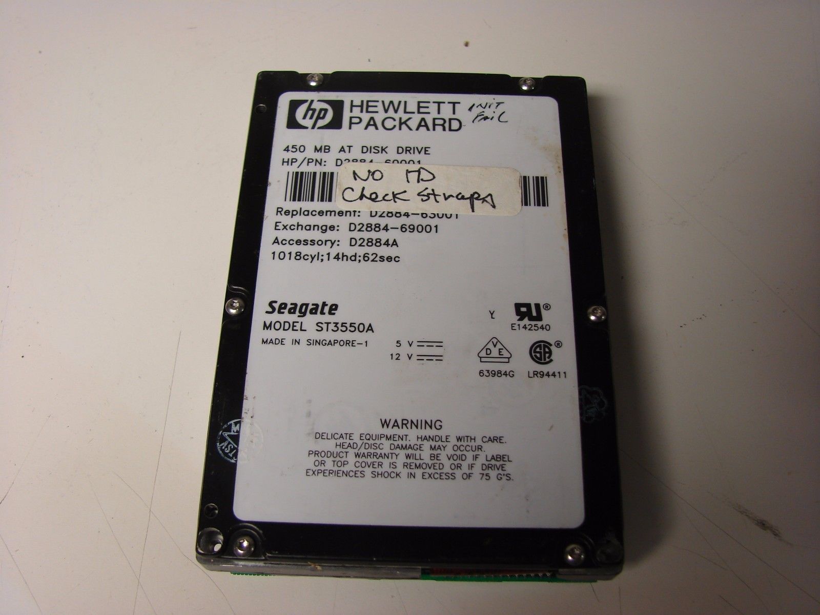 Primary image for Vintage Seagate ST3550A ide hard disk drive non working