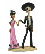 Day of The Dead Latin Tango Skeleton Couple Dancing Statue 5.75&quot;HDias De... - $28.99