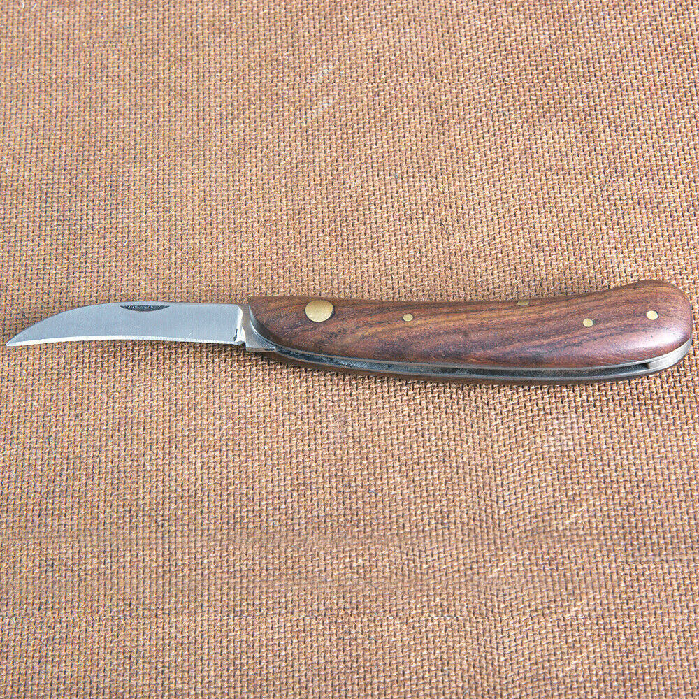 Hilason Western Leather Tool Horse Care Knife W/ Steel Blade Wooden Handle U-329