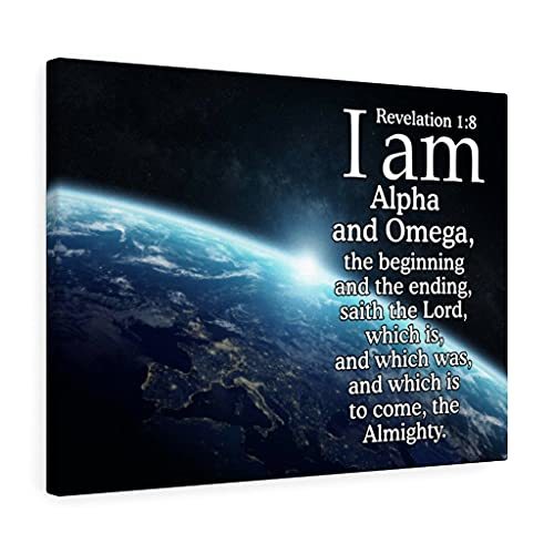 Express Your Love Gifts Scripture Canvas Alpha ansd Omega Revelation 1:8 Christi