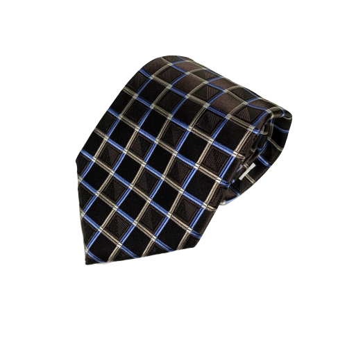 Primary image for Michael Kors Men's Necktie 100% Silk Tie Geometric Squares Blue Checkered 58.5"
