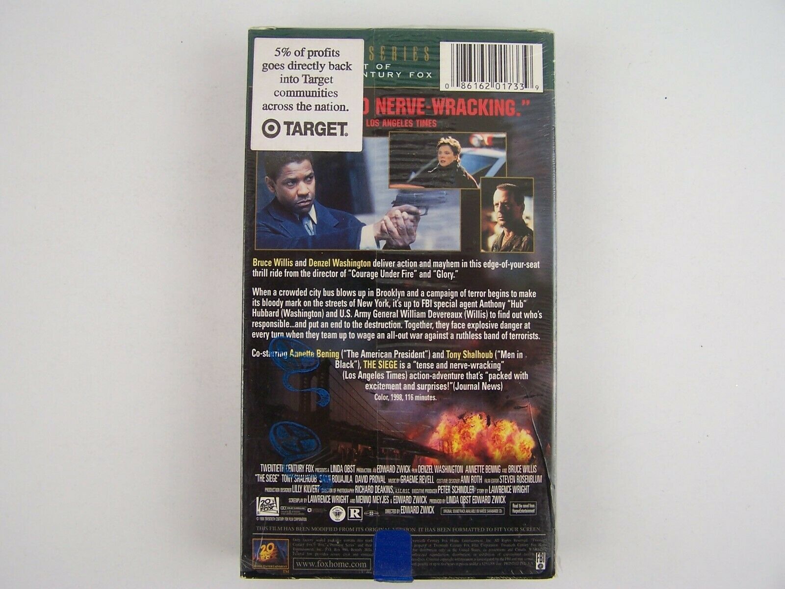 The Siege VHS Video Tape Annette Bening, Denzel Washington, Bruce ...
