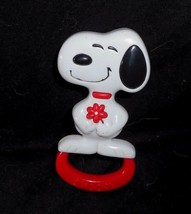 5" Vintage 1966 Snoopy White & Red Puppy Dog P EAN Uts Baby Plastic Rattle Toy - $11.30