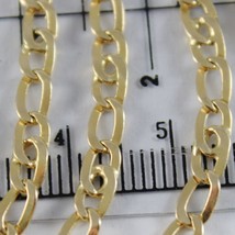 18K YELLOW GOLD CHAIN 4 MM FLAT CLASSIC EYE OVAL LINK 19.70 INCH MADE IN ITALY image 2