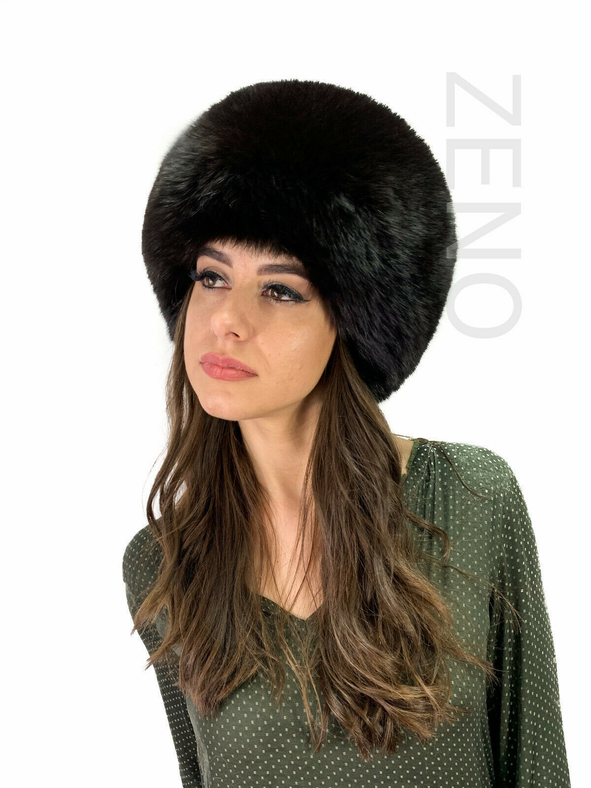 black fox fur hat