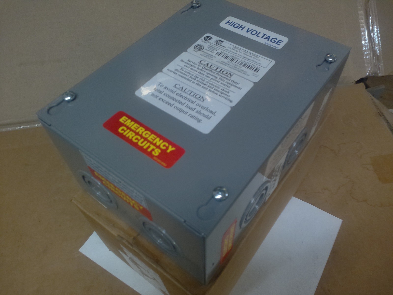 LIGHTING CONTROL & DESIGN GR2001 E/S277 DUAL EMERG. SHUNT RELAY / AUTO