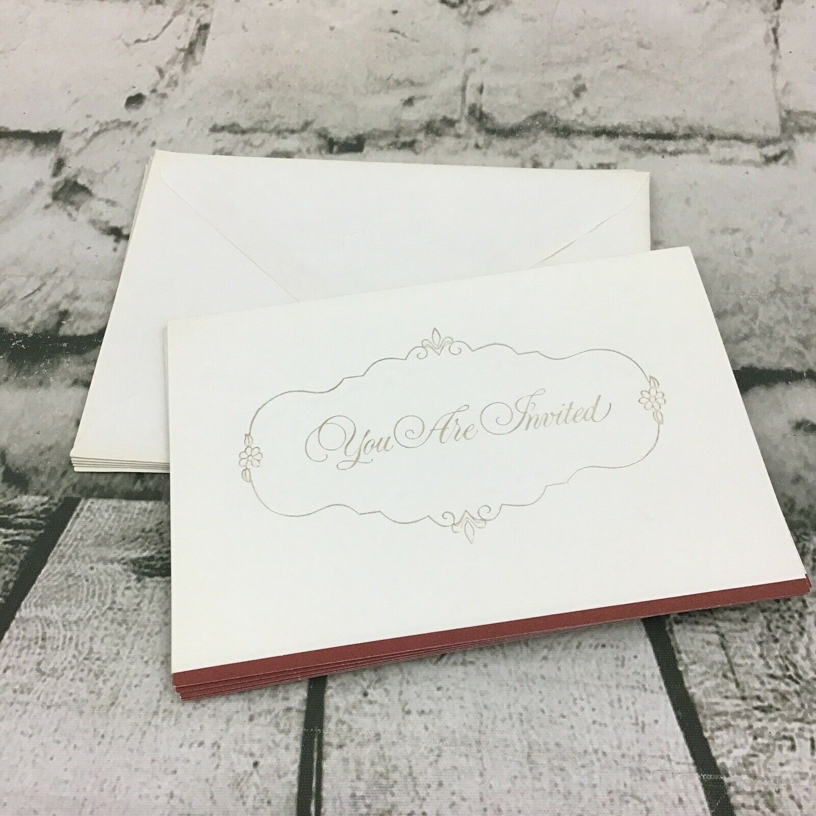 Vintage Hallmark You Are Invited Embossed Invitations Lot Of 6 With Envelopes - $11.88