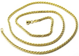9K YELLOW GOLD CHAIN SPIGA EAR ROPE LINKS 2.5 MM THICKNESS, 24 INCHES, 60 CM image 1