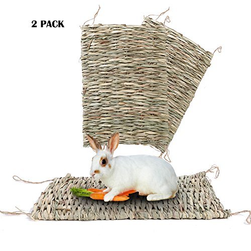 BESAZW Seagrass Mats for Rabbits Grass Mat Rabbit Hay Feeder Bunny