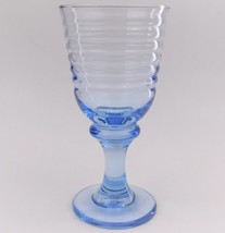 Libbey Sirrus Ribbed Wine Goblets Misty Blue #181 Vintage - $24.75