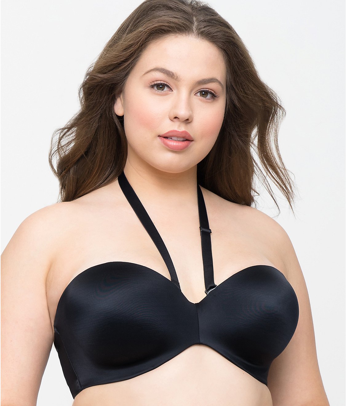 CURVY COUTURE Black Smooth MultiWay Strapless Bra, Size 44G, NWOT