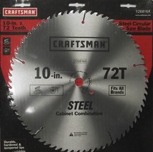 Craftsman 26816A 10" x 72 Tooth Saw Blade Heat-Treated Steel - $4.21