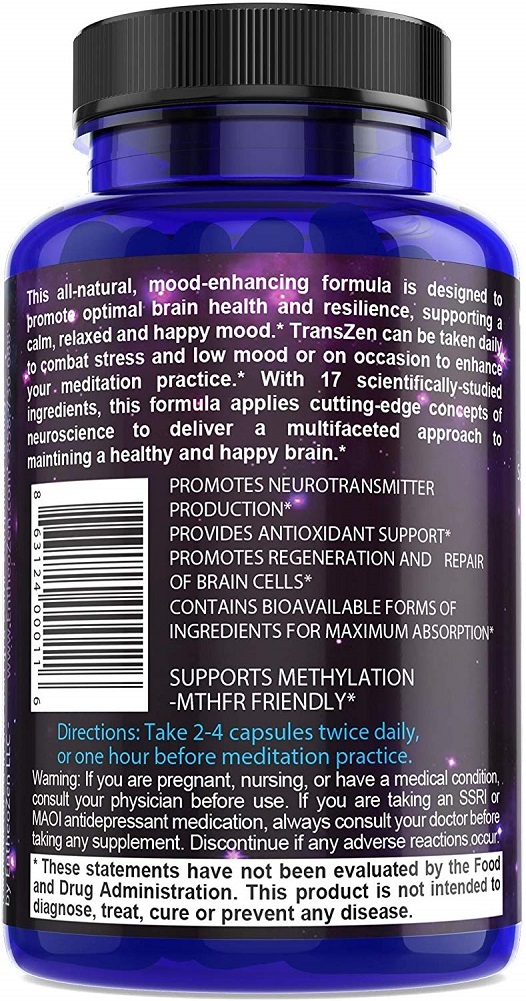 TransZen Natural Supplement Depression & Anxiety Boost Your Mood