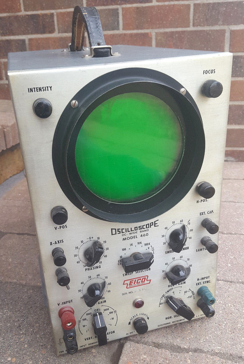 EICO DC Wide Band Model 460 OscilloscopeVintageMetalLeather Handle