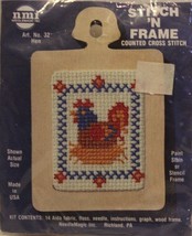 Vintage Stitch N Frame Counted Cross Stitch Kit Rooster NIP Unopened Sea... - $10.88