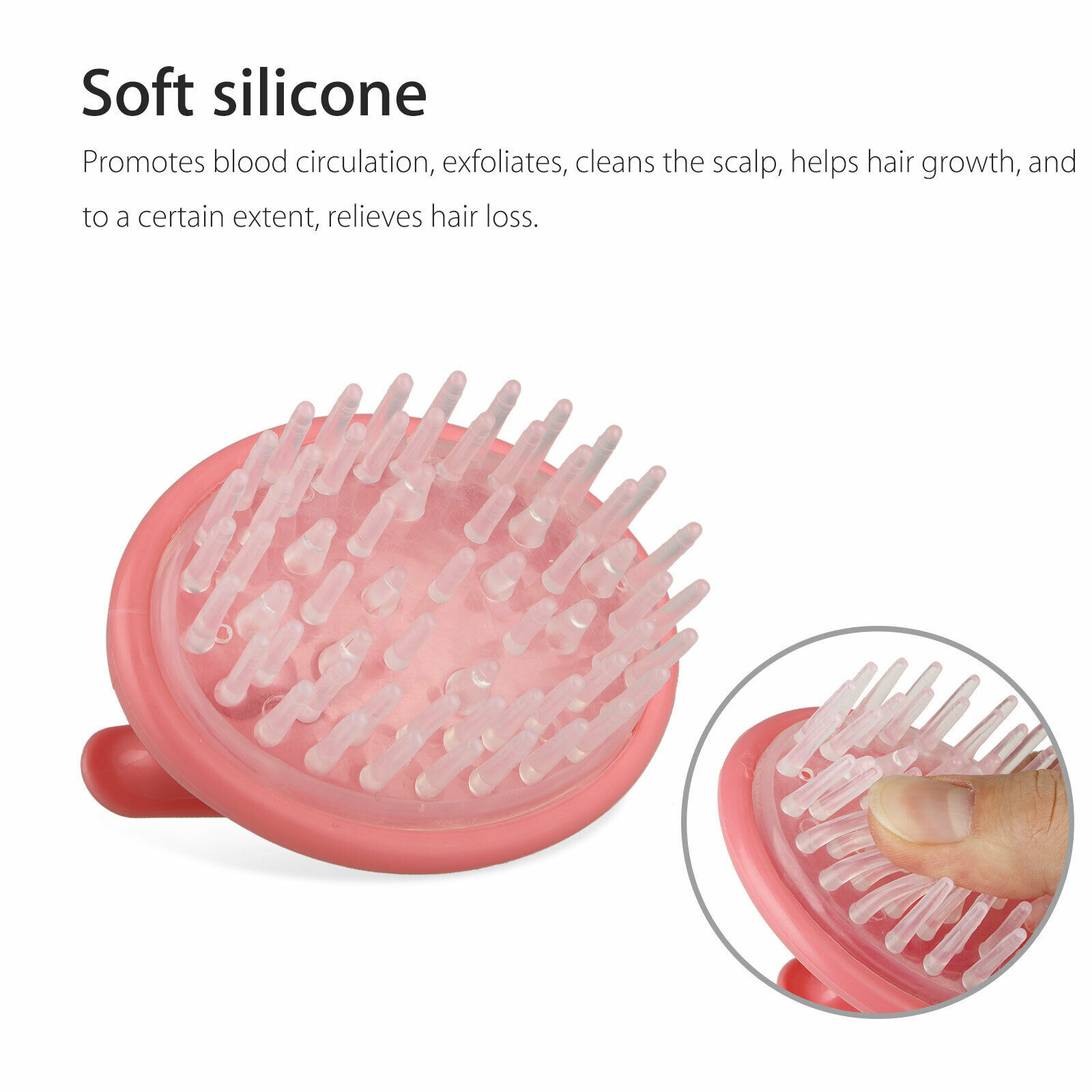 Silicone Scalp Shampoo Massage Brush Washing Massager Shower Head Hair ...