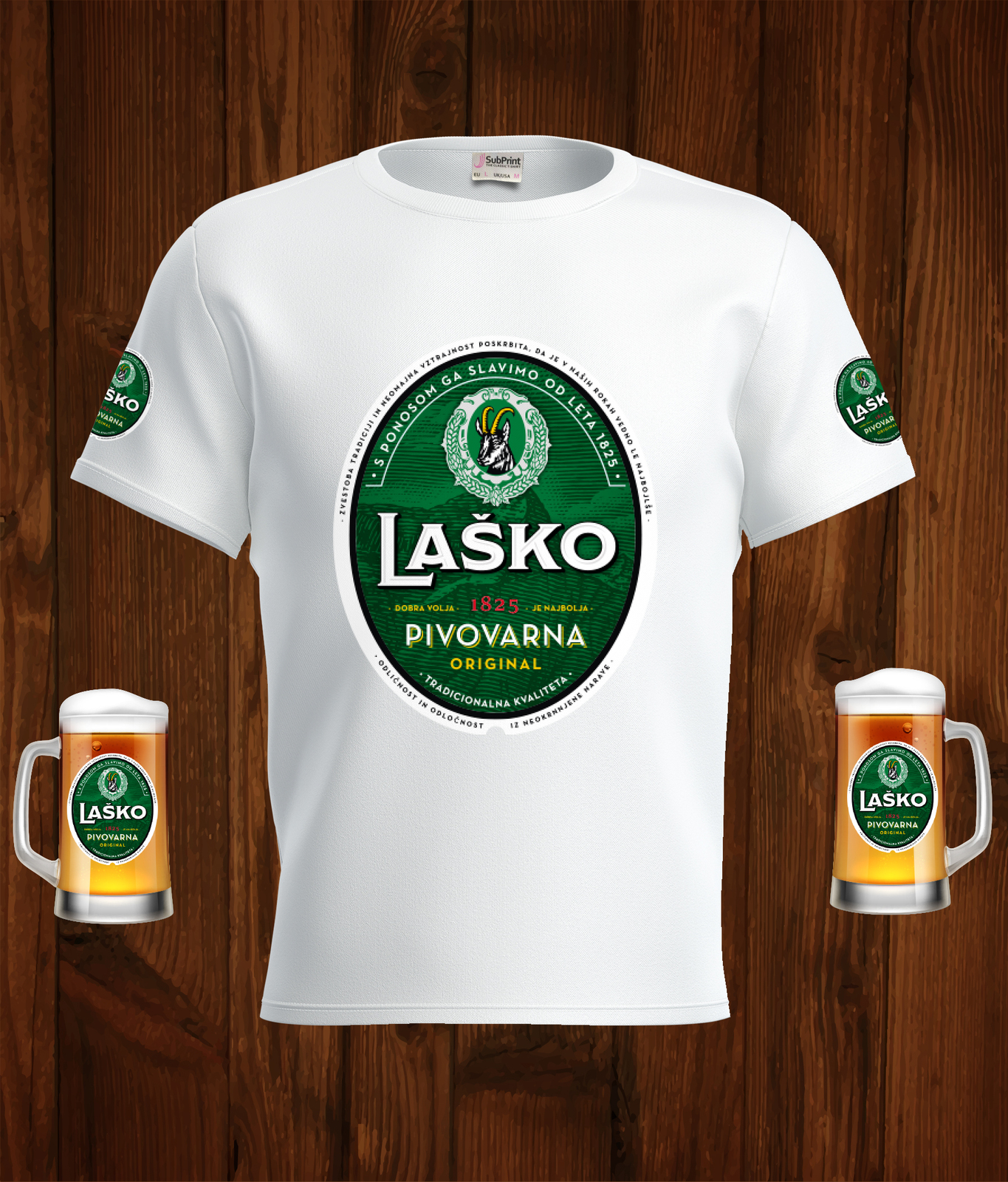 Lasko Beer Logo White Short Sleeve  T-Shirt Gift New Fashion