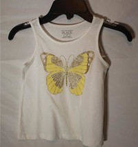 NWT The Children&#39;s Place Baby Girls&#39; Graphic Tank Top White and Gold 3T - $9.49