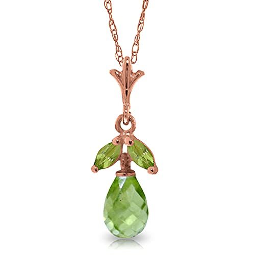 Galaxy Gold GG 14k 20 Rose Gold Necklace with Natural Peridots
