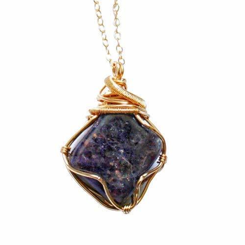 Men's Raw Sapphire Pendant - 14K Gold-Filled Wire-Wrapped Pendant ...