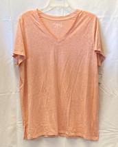 Mudd Roadtrip tee women&#39;s XXL light orange peach v neck short sleeve kni... - $5.00