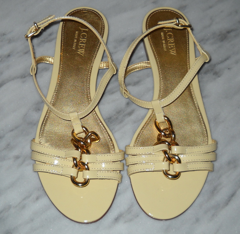 j crew gold sandals