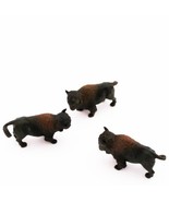 Toy 3 Bison Figures Buffalo mul6032 Micro-Mini Doll House Shoppe Miniature - $4.50