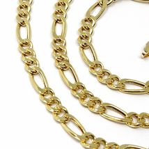 18K GOLD FIGARO GOURMETTE CHAIN 4 MM WIDTH, 20", ALTERNATE 3+1 NECKLACE image 2